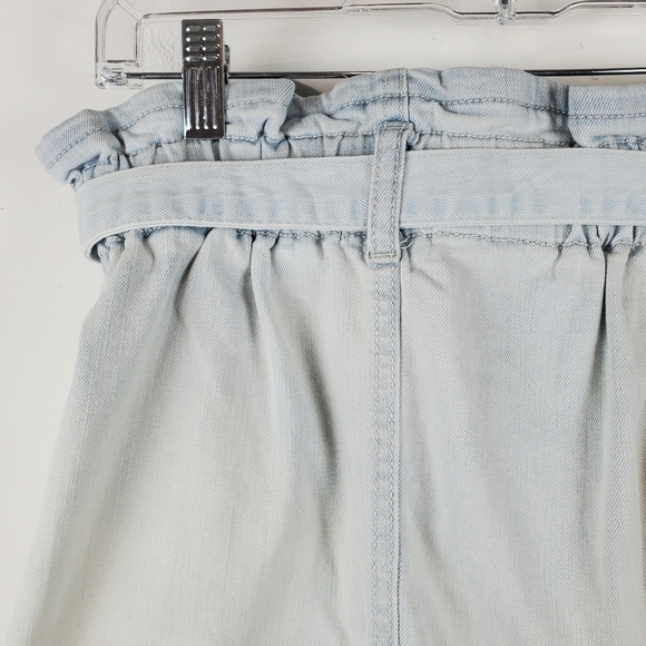 SO Denim Skirt Juniors 11 Paperback‎ Belted Cotton Light Wash Raw Hem - Picture 8 of 8